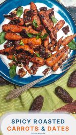 spicy roasted carrots dates with yogurt pin