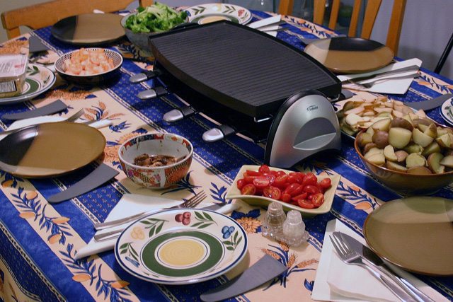 Nontraditional Raclette Dinner Party