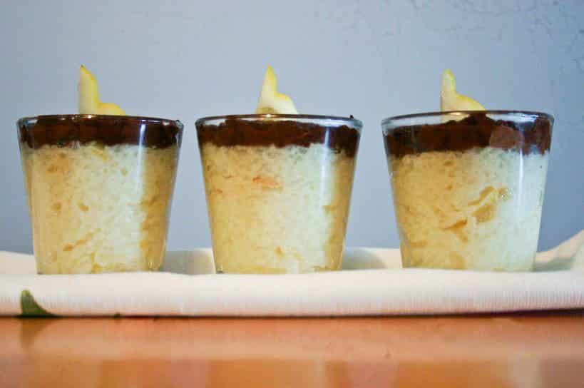 Lemon Rice Pudding Verrine with Chocolate Ganache
