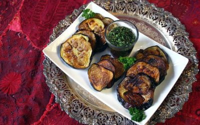 Fried Eggplant Garlic Parsley Dressing