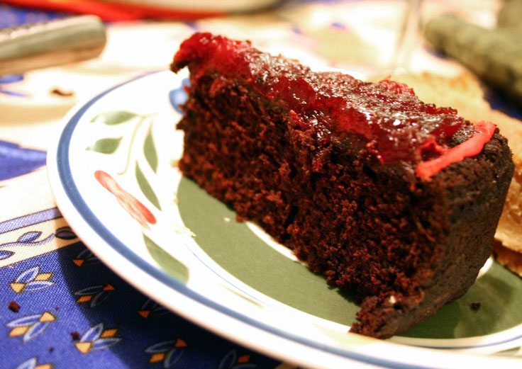 chocolate cranberry cake 073