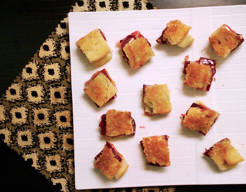 Beet and Blue Grilled Cheese Bites