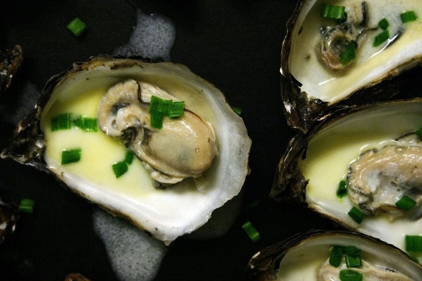 Poached Oyster with Cream and Champagne