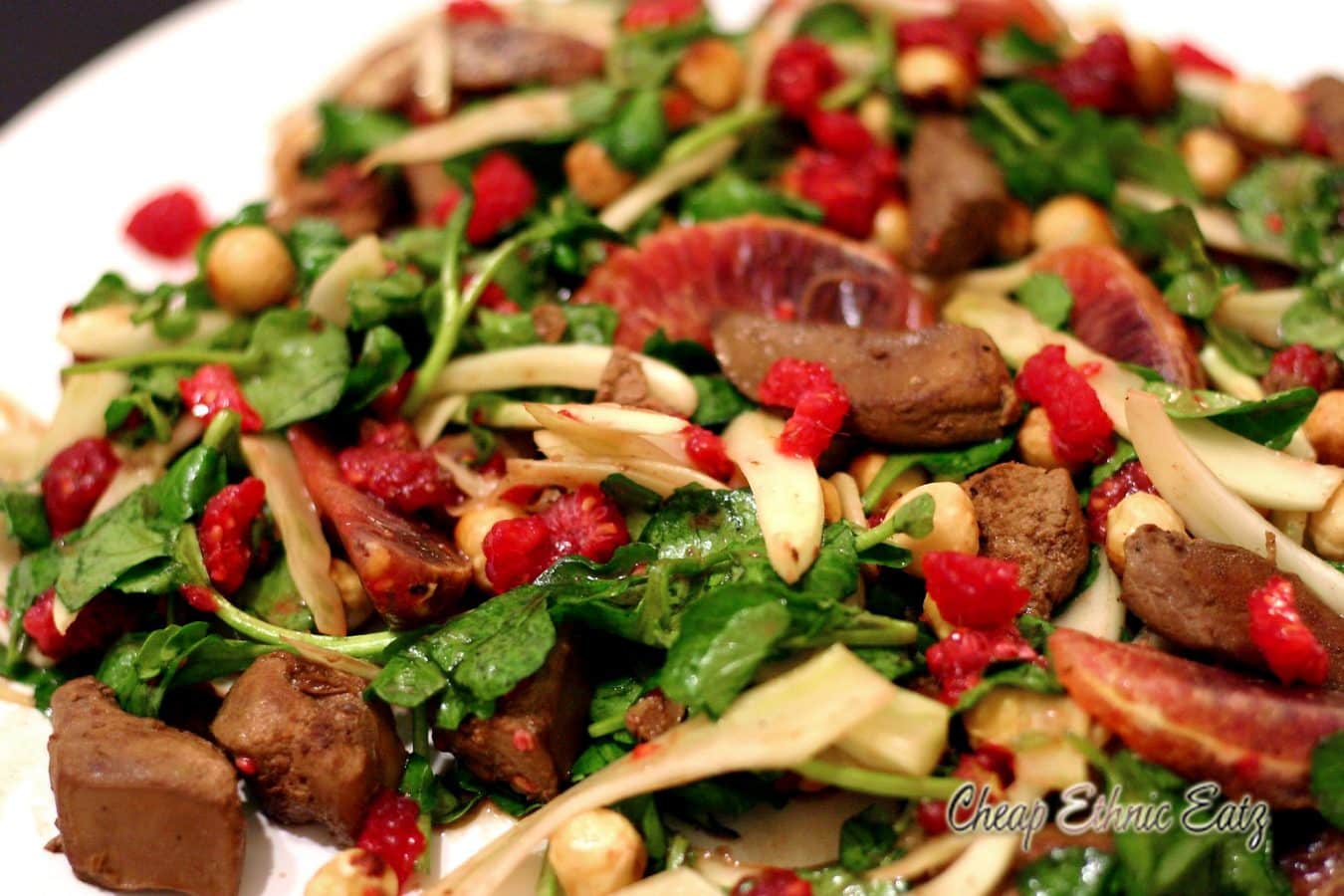 Lamb Liver Raspberries and Hazelnut Salad 2