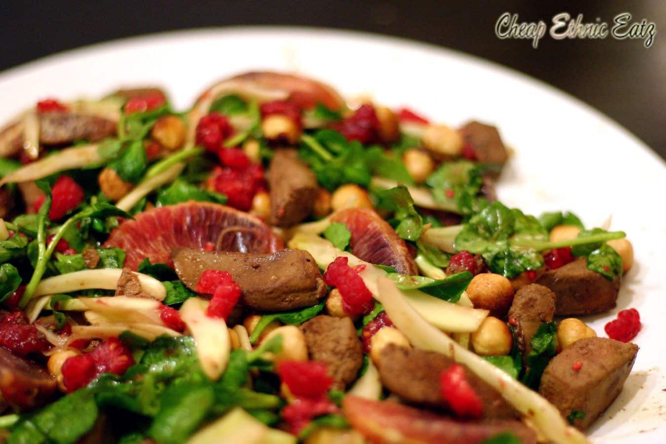 Lamb Liver Raspberries and Hazelnut Salad 3