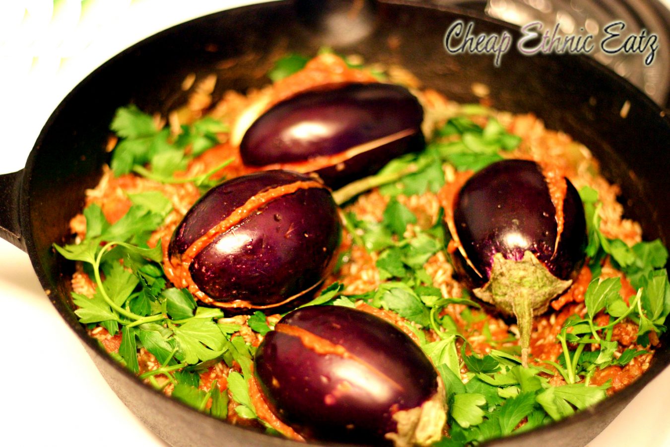 Stuffed Baby Eggplants in a Dirty Rice Pilaf 01