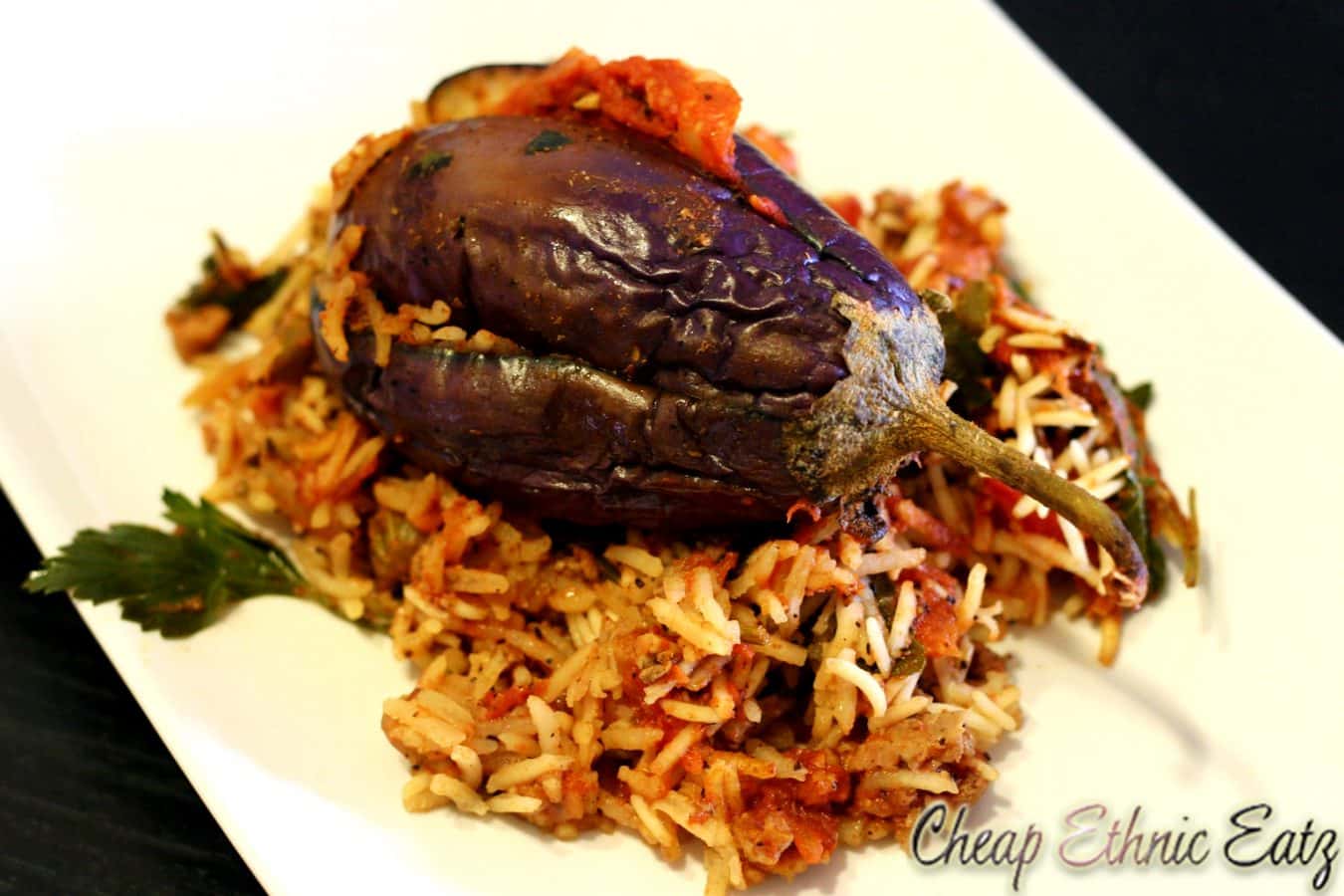 Stuffed Baby Eggplants in a Dirty Rice Pilaf 04