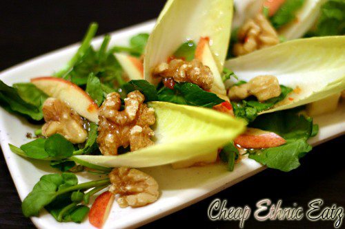 Watercress Endive Salad with Walnuts and Vinaigrette