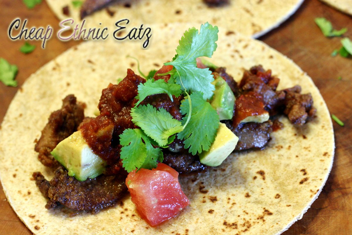 Spiced Chicken Liver Tacos with Mole Sauce