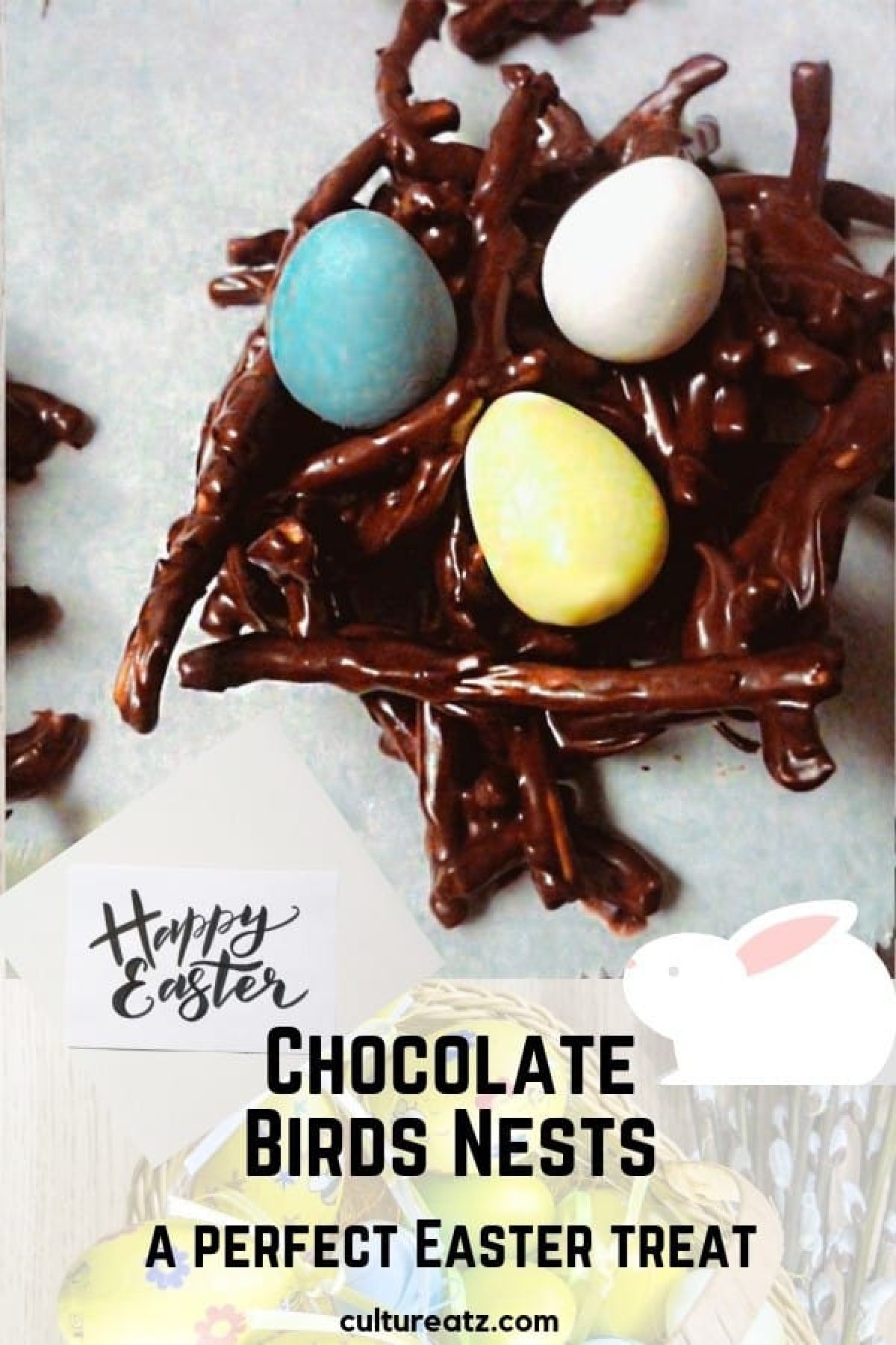 Easter Chocolate Birds Nests - Bake Play Smile