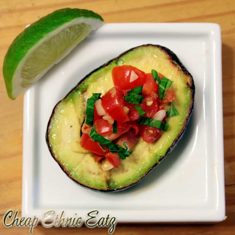 Grilled Avocado Stuffed with Salsa