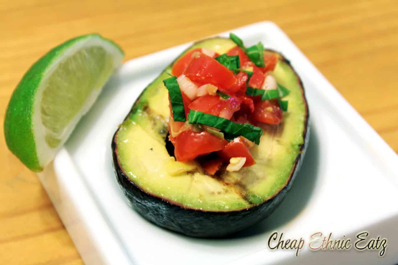 Grilled Avocado Stuffed with Salsa 2