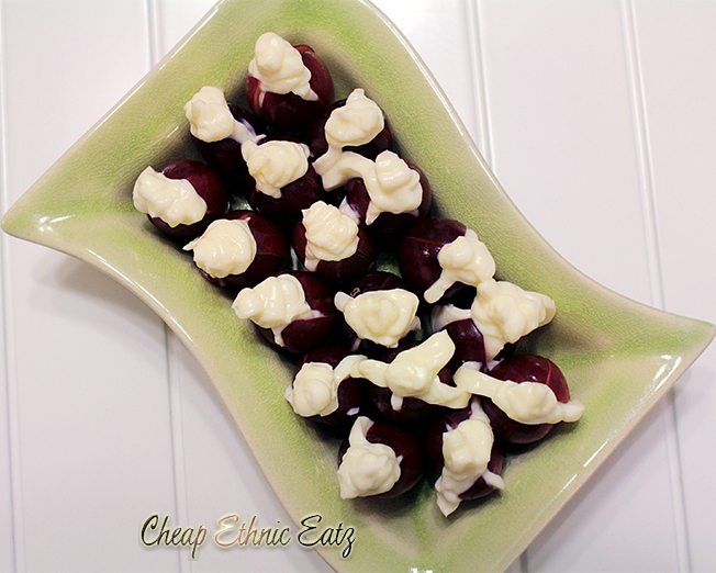 Lemon Cream Cheese Truffled Grapes topped