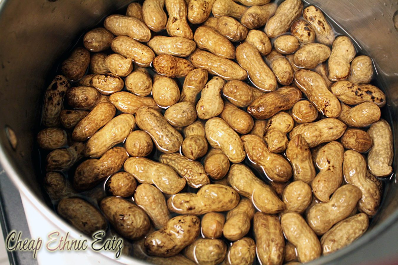 salted and roasted peanuts in brine