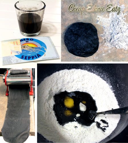 squid ink pasta making