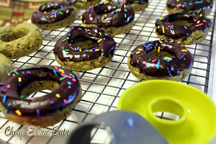 Guilt-Free Baked Matcha Mini Donuts with Chocolate