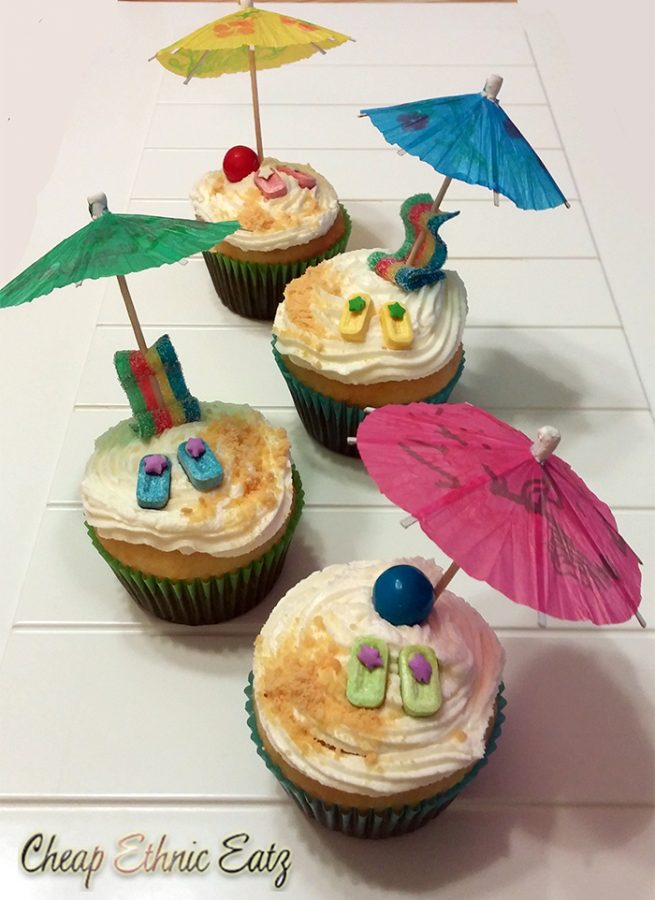 Beach themed Lemon Cupcakes