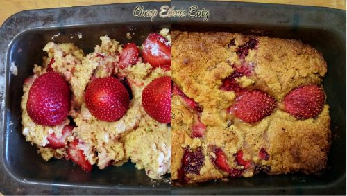 Strawberry and Date Malted Loaf before and after