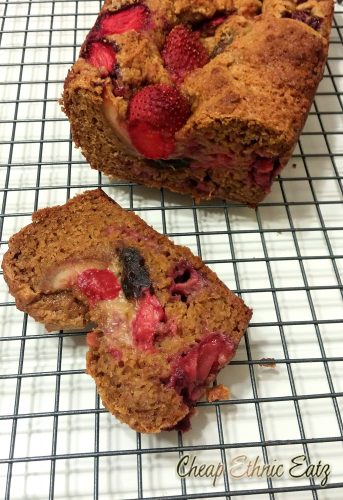 Strawberry and Date Malted Loaf slice