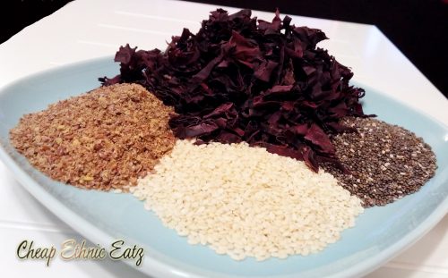 sesame chia flax seeds and dulse