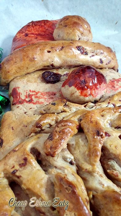 Fruity Santa Bread close-up