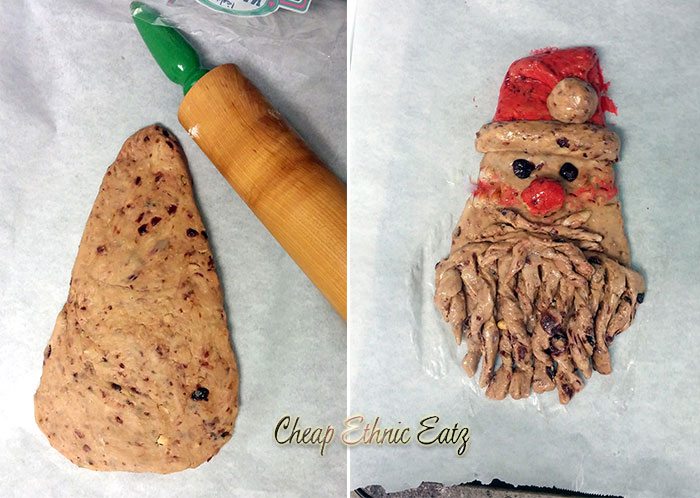 Fruity Santa Bread shaping