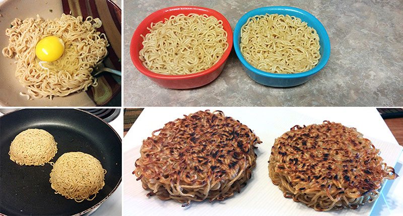 Ramen Burger With Teriyaki Sauce