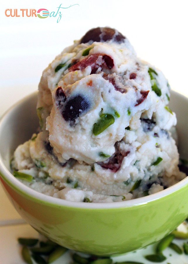 Bourbon Cherry Pistachio Ice Cream