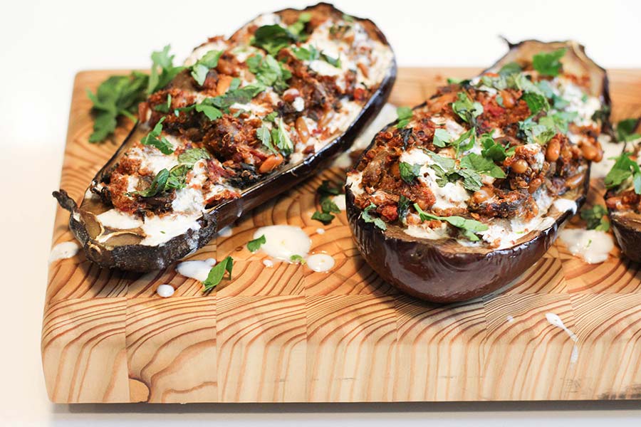 Roasted Stuffed Eggplant