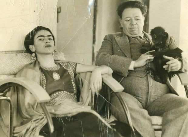 The real Frida with Diego