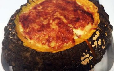 Savory Stuffed Squash with Gruyère Bread Pudding