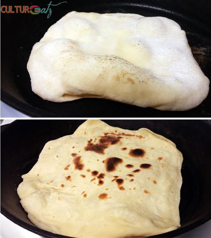 frying the Sabaayad flatbread