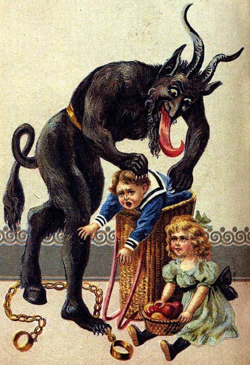 A 1900s Krampus greeting card