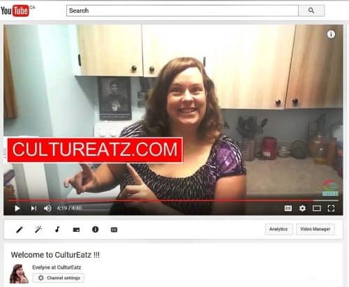 Evelyne at CulturEatz YouTube channel