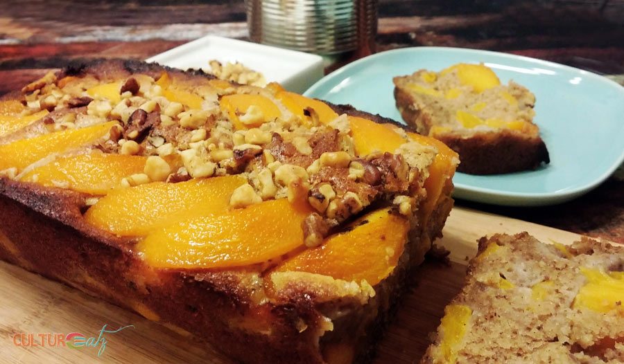 Peach Walnut Coffee Cake