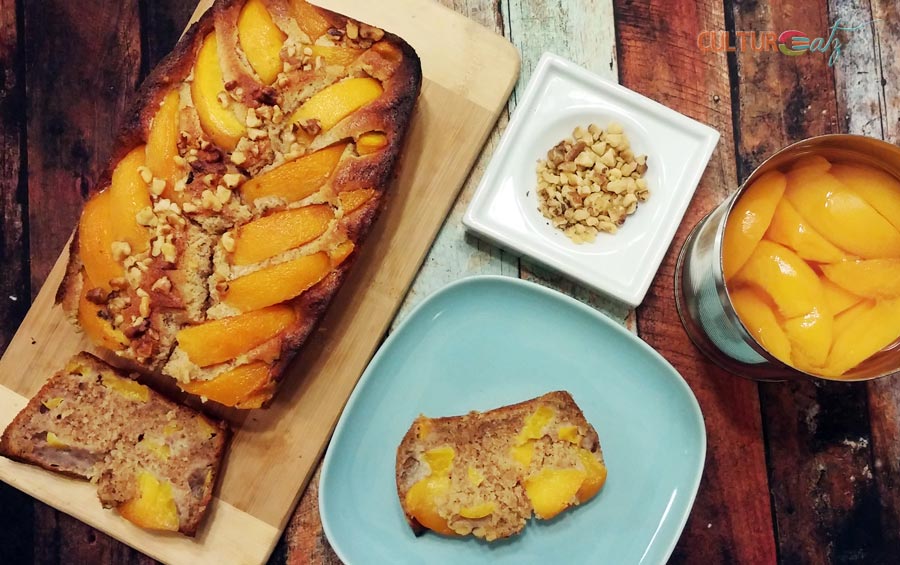 Peach Walnut Coffee Cake