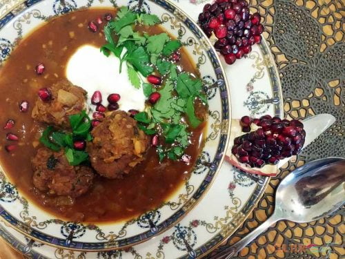 Ashe Anar pomegranate soup and fruit