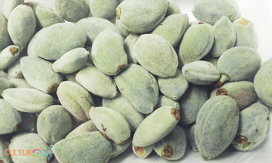 fresh green almonds