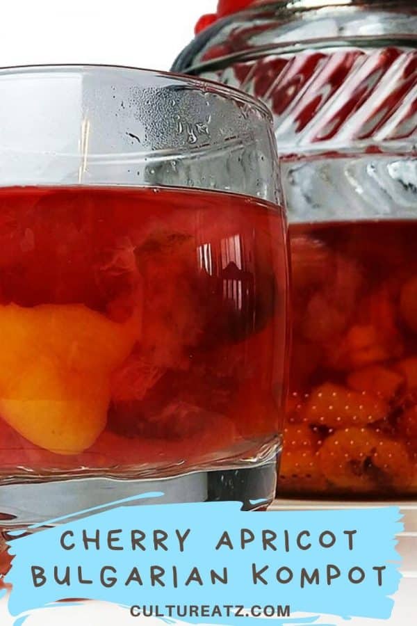 Balkan food Cherry Apricot Bulgarian Kompot