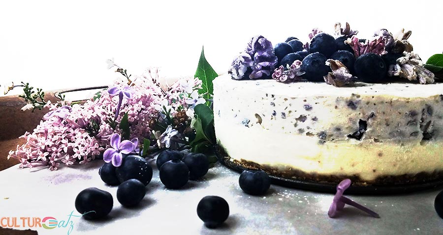 Lilac Blueberry Cheesecake