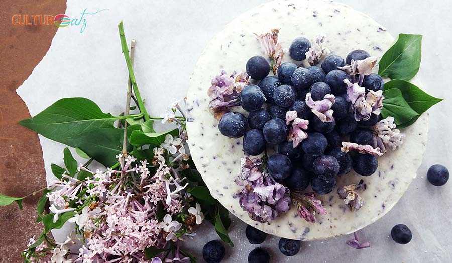 Lilac Blueberry Cheesecake