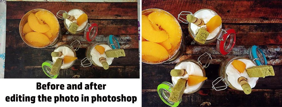 food photo edit before and after