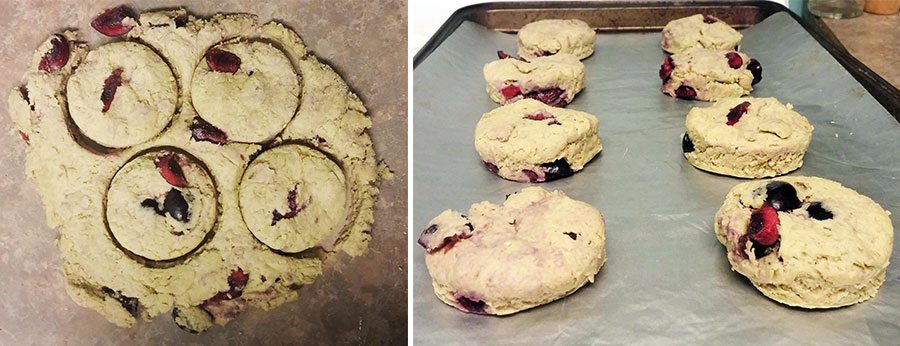 Cherry Matcha Scones dough
