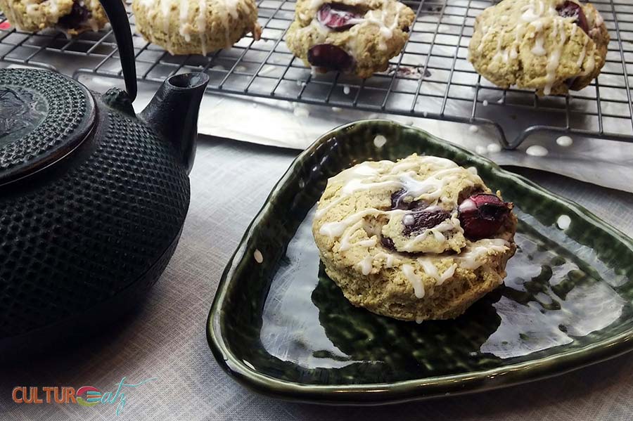 Cherry Matcha Scones