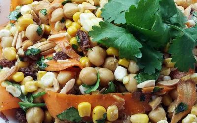 A Striking Moroccan Corn Chickpea Salad