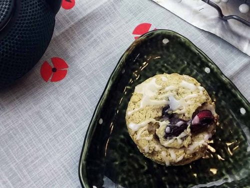 one Cherry Matcha Scones