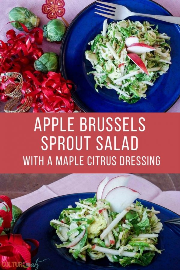 Apple Brussels Sprout Salad with a Maple Citrus Dressing