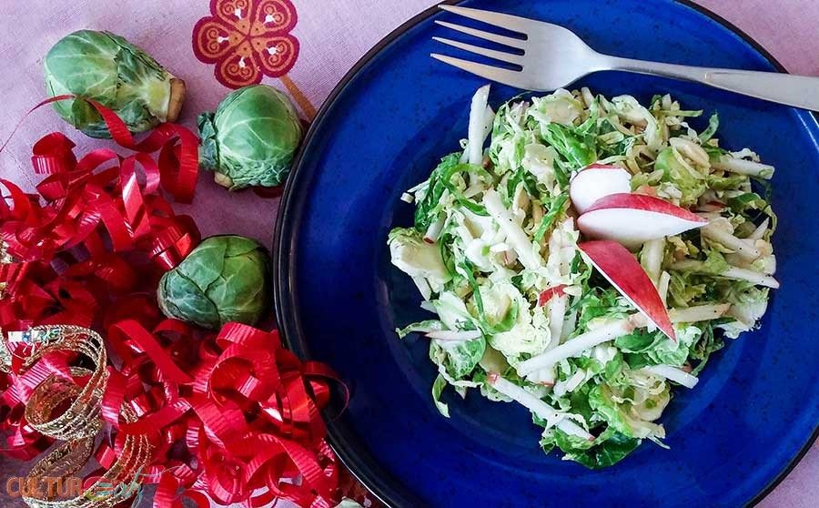 Apple Brussels Sprout Salad with a Maple Citrus Dressing