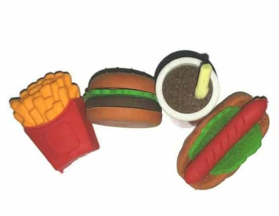 Junk Food Erasers School Supplies