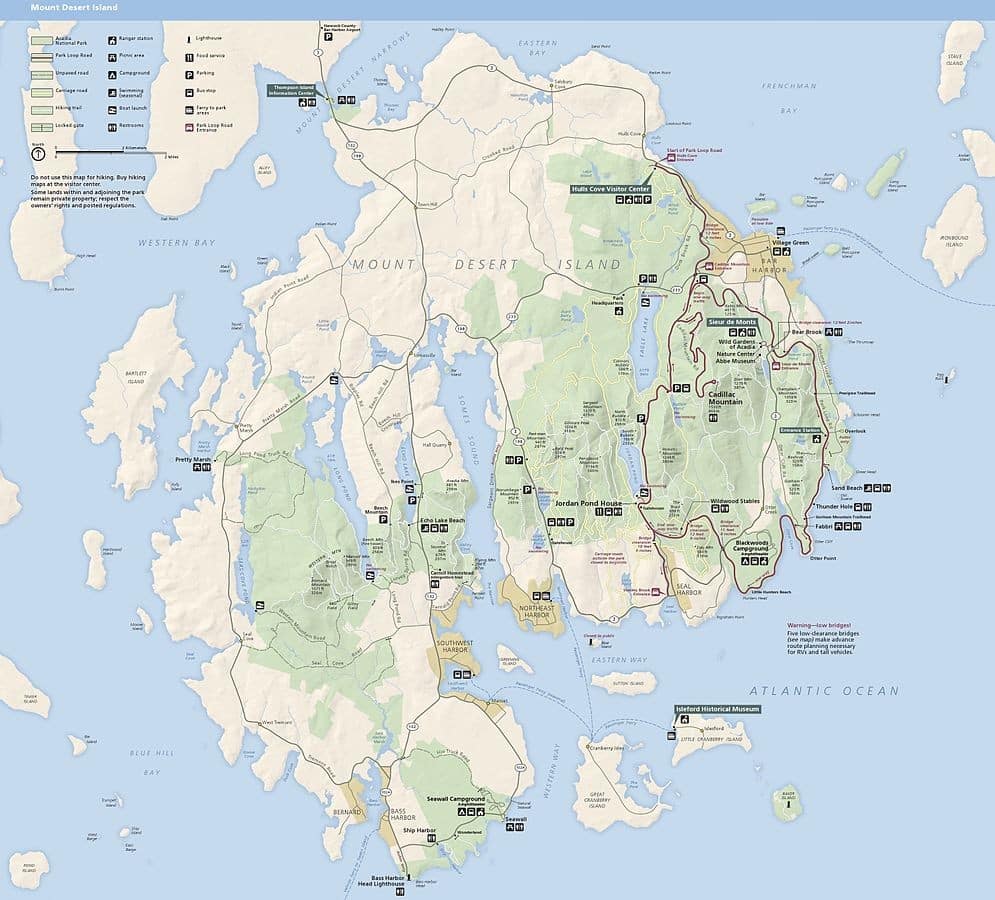 acadia national park map